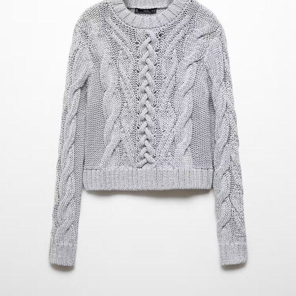 MANGO NWT Metallic Braided knitted sweater - Picture 1 of 14